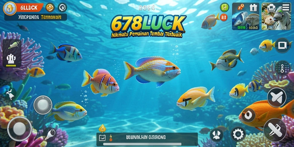 Tangkapan layar gameplay <strong>678LUCK</strong> menampilkan aksi menembak ikan yang seru dan mengasyikkan.