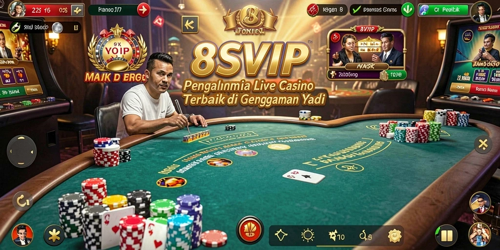 Screenshot gameplay Live Casino 8SVIP dengan dealer profesional.