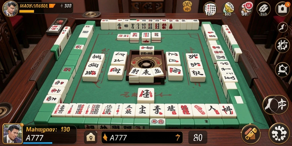 Tangkapan layar utama A7777 menampilkan gameplay Mahjong yang menarik.