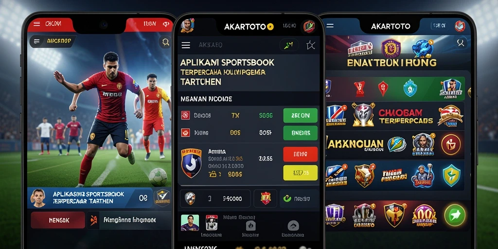 Tampilan gameplay aplikasi Sportsbook AKARTOTO dengan berbagai opsi taruhan.