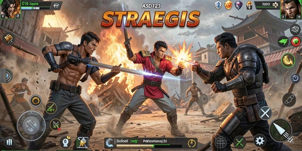 Tangkapan layar dari gameplay ASD123 yang menegangkan dan strategis.