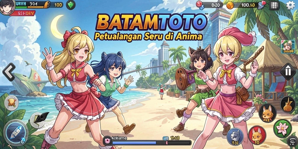 Tampilan seru gameplay BATAMTOTO dengan karakter anime.