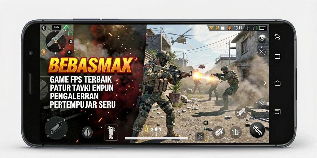 Tampilan gameplay seru BEBASMAX dengan aksi tembak-tembakan intens.