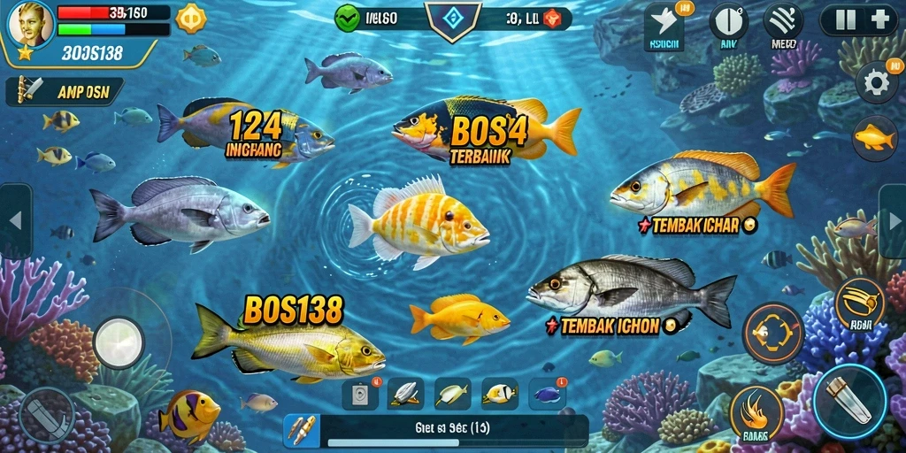 Tampilan gameplay Tembak Ikan yang mengasyikkan dari BOS138.