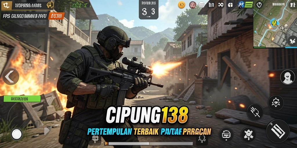 Tangkapan layar <strong>CIPUNG138</strong> menampilkan aksi pertempuran yang mendebarkan dalam mode FPS.