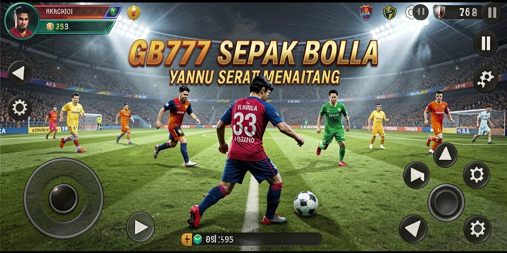 Tampilan gameplay seru dari GB777 dengan aksi sepak bola yang mendebarkan.