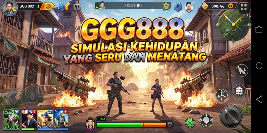 Tampilan skenario menarik dalam gameplay GGG888 yang penuh warna.