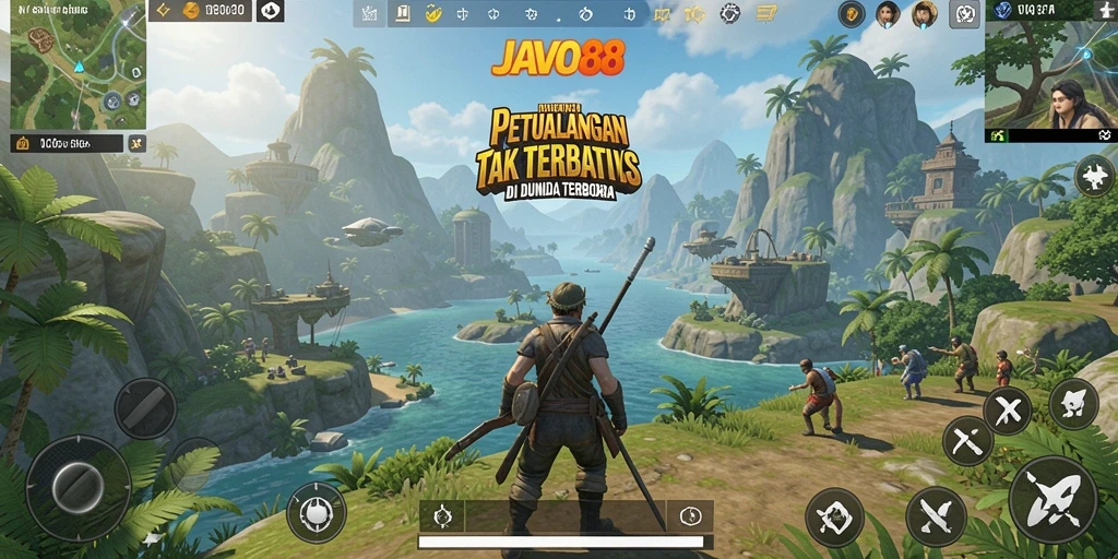 Screenshot gameplay JAVO88 menampilkan petualangan seru di dunia terbuka.