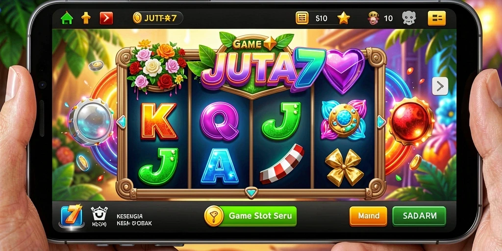 Tampilan gameplay JUTA7 yang menakjubkan dengan tema slot beragam.