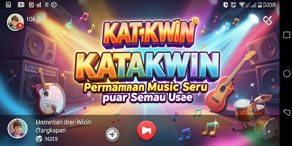 Tampilan gameplay KATAKWIN yang menarik dengan berbagai pilihan lagu.