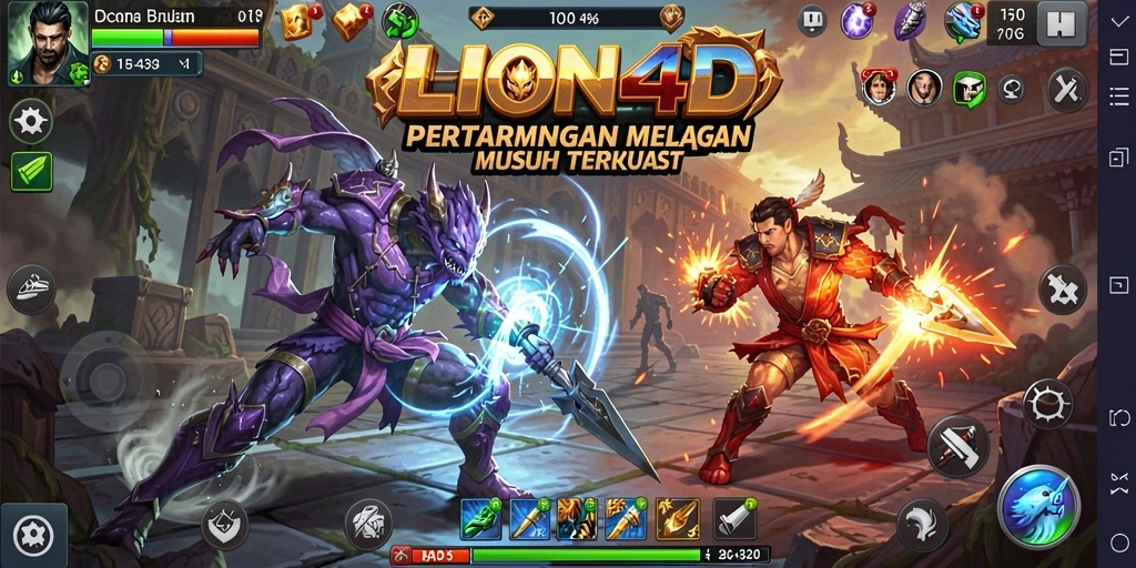 Gameplay seru LION4D dengan pertarungan memukau di arena.
