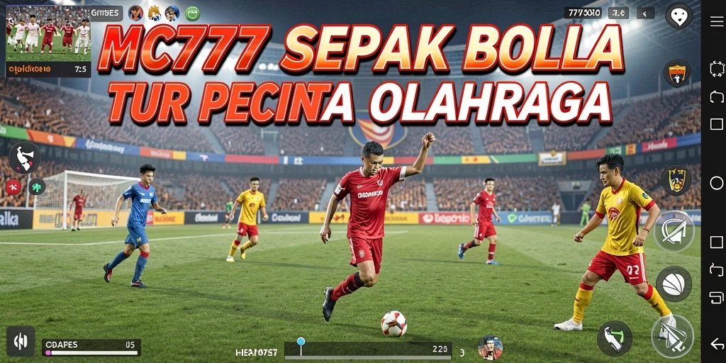 Tampilan gameplay seru dengan aksi sepak bola yang mendebarkan.