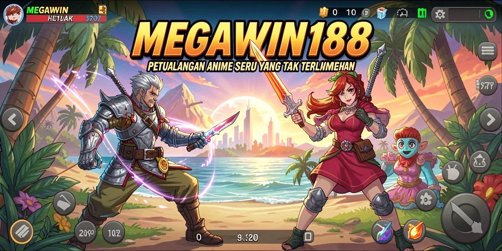 Screenshot MEGAWIN188 menampilkan aksi seru dalam dunia Anime.
