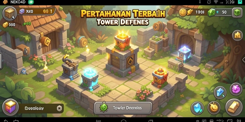 Tangkapan layar gameplay NEKO4D menampilkan serangan musuh dan strategi pertahanan.