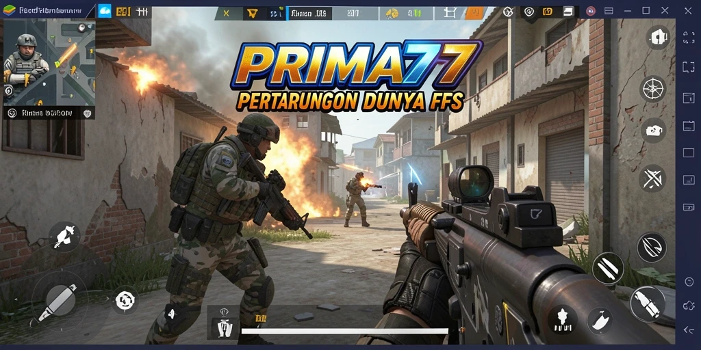 Tampilan gameplay PRIMA77 dengan aksi menembak yang mendebarkan.