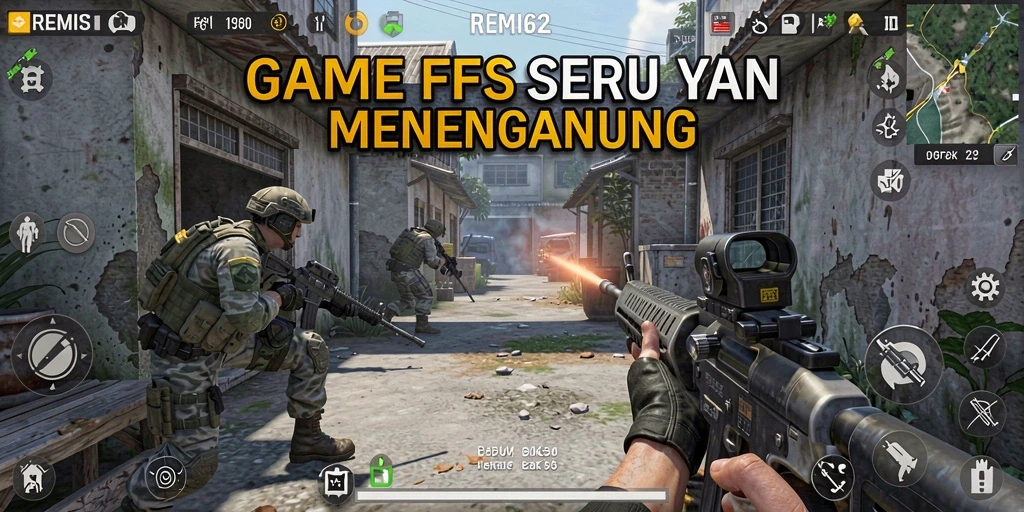 Gameplay mendebarkan dalam pertempuran FPS yang intens.