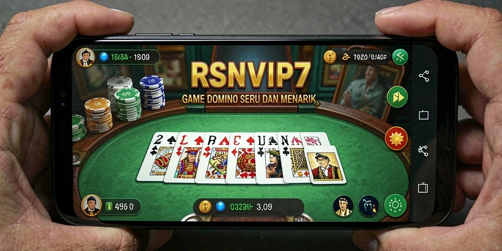 Gameplay seru dari RSNVIP7 yang menampilkan keasyikan bermain Domino.