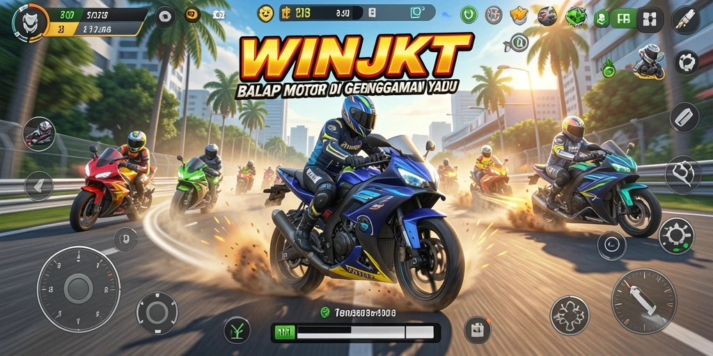Gameplay seru dan mendebarkan dalam balapan motor.